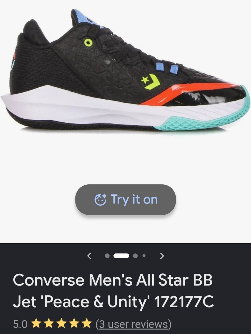 NEW NO BOX Converse Men's All Star Jet Peace Athletic Sneaker